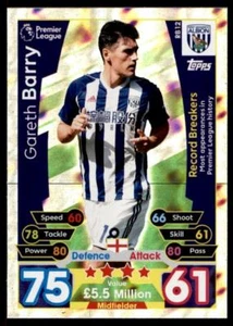 Match Attax 17-18 EXTRA Gareth Barry West Bromwich Record Breakers No. RB12 - Picture 1 of 2