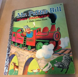 1965 A Little Golden Book- Mr. Puffer-Bill Train Engineer - Picture 1 of 5