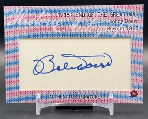 2023 Historic Autographs 1918 End of the Great War Bobby Doerr Cut Auto /18 - Picture 1 of 2
