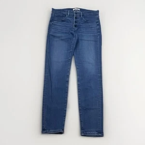 Loft Skinny Ankle Jeans 28/6 Button Blue Stretch Denim Womens Measures 30 x 26 - Picture 1 of 9