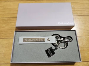 AMEX Platinum Card Keychain Metal Silver Key Ring New Unused - Picture 1 of 4