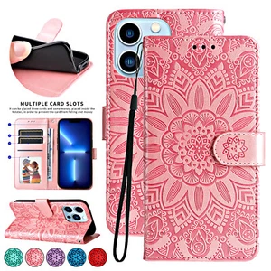 For iPhone 15 14 Plus 13 12 11 Pro Max Magnetic Flip Leather Wallet Case Cover - Picture 1 of 78