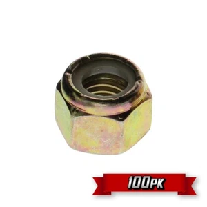 Nylock Nut (Nylon Insert Lock Nut), 3/8"-24 Thread, Yellow Zinc, GR.8 {100pk} - Picture 1 of 2