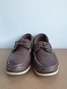 Mens UK 8. Timberland Ortholite Shoes. Deck Boat Moccasin Real Leather Lo Brown. - Picture 1 of 14