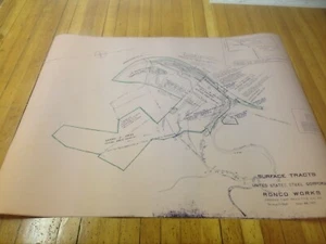 1907 Ronco Pa Stadt und Mine Karte Fayette County Masontown - Bild 1 von 7