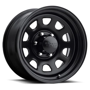 BLACK ROCK 942 Type D Steel 15X8 5X114.3 Offset 6 Matte Black (Quantity of 4) - Picture 1 of 2