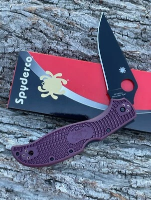 CUCHILLOS SPYDERCO ** STRETCH 2 XL LIGEROS BORGOÑA PUNTA CLIP NEGRO Foto 1 de 4