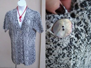 Chico's long silver sparkle cardigan sweater size 3 L XL 16 18 black white top - Picture 1 of 9