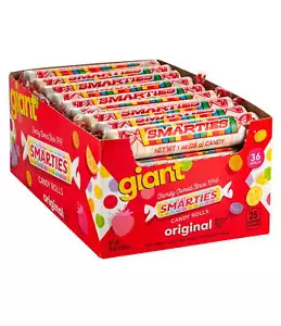Smarties Candy Rolls, Giant, 36 Count Allergen Free,New - Picture 1 of 6