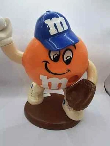 M&M's Sport Baseball Player Orange Plain Candy Dispenser Limited Edition - Picture 1 of 8