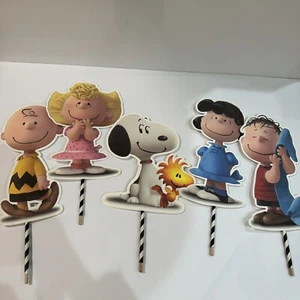 Arachidi Snoopy E La Gang Decorazioni Festa Ritagliato Su Bastoncini Vacanze - Foto 1 di 13