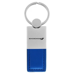 Llavero y llavero a rayas Dodge - Duo Premium cuero azul y metal llavero - Imagen 1 de 3
