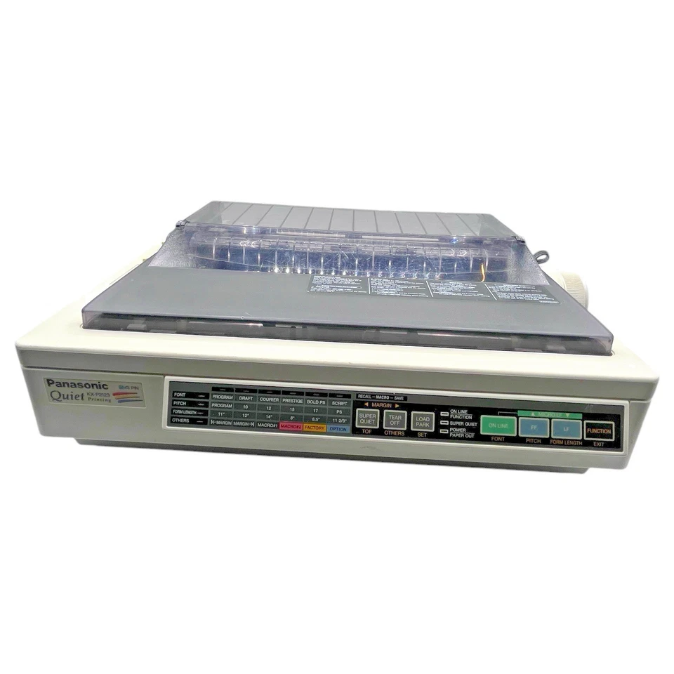 Vintage Panasonic KX-P2123 Quiet Printing 24 Pin Dot Matrix Printer Powers On  - Image 1 of 4