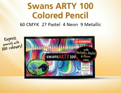 Lápiz de colores STABILO Swans ARTY 100 colores con CYMK, pastel, metálico y neón Foto 1 de 4