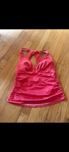 Venus Women’s Smoothing V Back Ruched Tankini Top Salmon Pink Size 6 - Picture 1 of 2