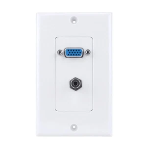 Construct Pro VGA + 3.5mm Audio Wall Plate (White) - Picture 1 of 5