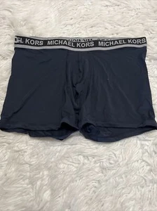 Michael Kors Sz XL Men's 1-Logo Stretch Boxer Briefs Dark Blue 3” Inseam - Picture 1 of 5