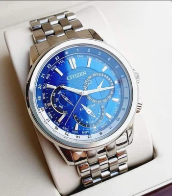 Reloj Hombre Citizen Eco-Drive Calendrier Esfera Azul BU2021-51L Acero Inoxidable Foto 1 de 4