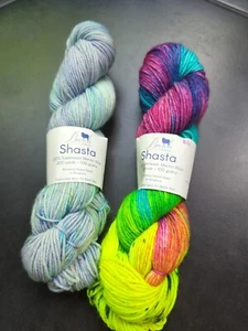 Set Of 2 Baah Shasta 💯 SW Merino 200yds Per 100g Worsted Aug '22 & PoolinAround - Picture 1 of 2