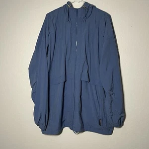 Members Only Jacket Men Size XL Blue Windbreaker Hooded Mesh Lined Vintage - Picture 1 of 16