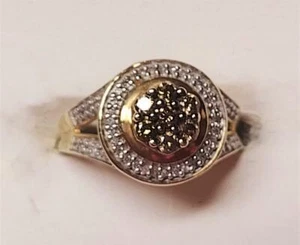 Sterling Silver  0.35 ctw Red Diamond Cluster Ring (it 333) - Picture 1 of 1