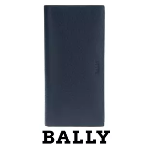 Bally MIALIRO Hombre Continental Largo Doble Cartera Cuero Azul Marino (0139) - Imagen 1 de 6