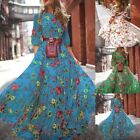 Swing Dress Maxi Dress Holiday Bohemian Floral O Neck Polyester Female