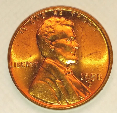 1958 D Lincoln Wheat Penny Double Die, Lamination Error, L Is On The Edge Pen181 Cover