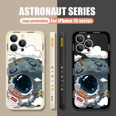 Astronaut Silicone Soft Case Cover For iPhone 15 14 Pro Max 13 12 11 XS XR 8 SE - Image 1 of 4