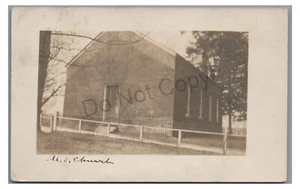Tarjeta postal con foto real de la iglesia primitiva de RPPC en Bruceville en Indiana - Imagen 1 de 2