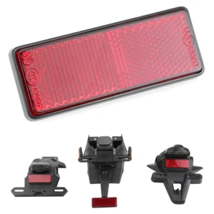 Universal Motorcycle Rear Reflector Safety Warning License Plate Fender Mounting - Picture 1 of 18
