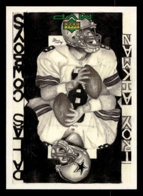Troy Aikman 1999 Upper Deck MVP Draw Your Own Card #W22 Dallas Cowboys - Image 1 of 2