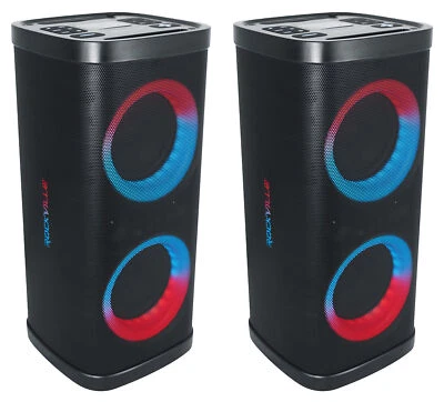 (2) Rockville BASS PARTY 65 V2 Rechargeable LED Wireless Link Bluetooth Speakers - Image 1 of 4