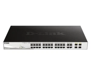 D-Link 28-Port Gigabit Smart Managed PoE+ Switch 24 PoE+ Ports 370W + 4 SFP Comb - Picture 1 of 12
