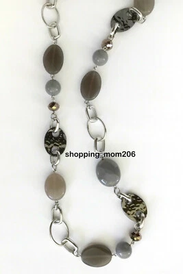 "Collar de ágata genuina Lia Sophia "Zúrich" con cuentas de vidrio y resina 45-48"""  Foto 1 de 4