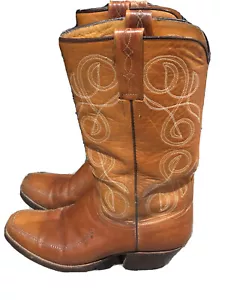 Lucchese MEN'S British Tan Brown boots 8.5 Spanish Collection Spain Western - Picture 1 of 9