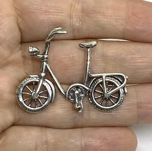 Vintage 800 Silver Hand Crafted Bicycle Miniature Sculpture 1.3/4 X 1.3/8” 8.67g - Picture 1 of 14