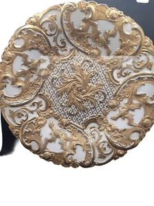 Rare Antique Meissen Porcelain White,Gold Gilt Cabinet Plate 11" Bird Dragon - Picture 1 of 13