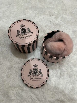 Orejeras Juicy Couture rosas nuevas con etiquetas con caja a rayas Y2k Coquette Heritage Scottie  Foto 1 de 4