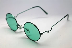 GAFAS DE SOL REDONDAS VERDES MONTURAS VERDES TRIGUN VAMPIRO COSPLAY VAPOR PUNK HIPPIE - Imagen 1 de 2