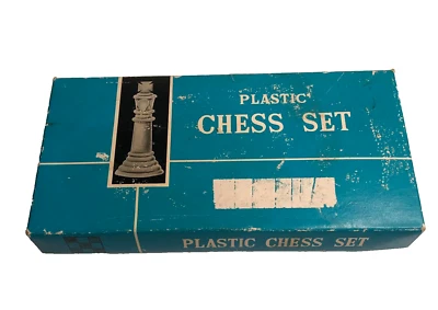 Plastic Vintage Chess Set In Original Box Made in Hong Kong - Image 1 of 4