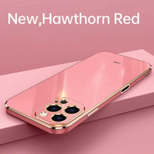 Para iPhone 16 Pro Max 15 14 13 12 X Enchapado Suave TPU Rígido Trasero Resistente Estuche Cubierta - Imagen 1 de 18