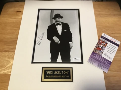 (SSG) RED SKELTON Signed Double Matted Photo w/ Plaque - JSA (James Spence) COA Cover
