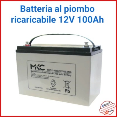 BATTERIA 12V 100A PIOMBO GEL ERMETICA UPS ELETTRONICA CAMPER COME FIAMM 12FGL100