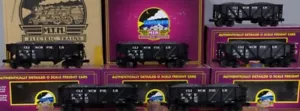 MTH PREMIER CLINCHFIELD 34’ COMPOSITE 2 BAY COAL HOPPER 6 CAR SET 20-90620 - Bild 1 von 2