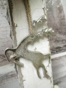Elch Hirsch Alu Guss Shabby silber Weihnachten Baumschmuck hängend Guß Anhänger - Bild 1 von 1