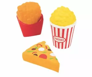 Paquete de 3 bolas de estrés blandas de comida chatarra perfumada juguete para exprimir - Imagen 1 de 2