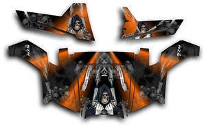 Kit de gráficos UTV Polaris RZR 570 envoltura de calcomanías 2012 - 2014 Grim Reaper naranja - Imagen 1 de 1