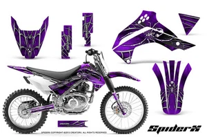 KAWASAKI KLX 140 08-14 GRAPHICS KITCREATORX DECALS STICKERS SPIDERX PURPLE - Picture 1 of 1