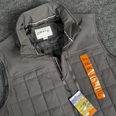 Orvis Vest Mens Size XXL Gray Blazer Quilted Jacket Sleeveless 1174138 BIG NWT - Image 1 of 4